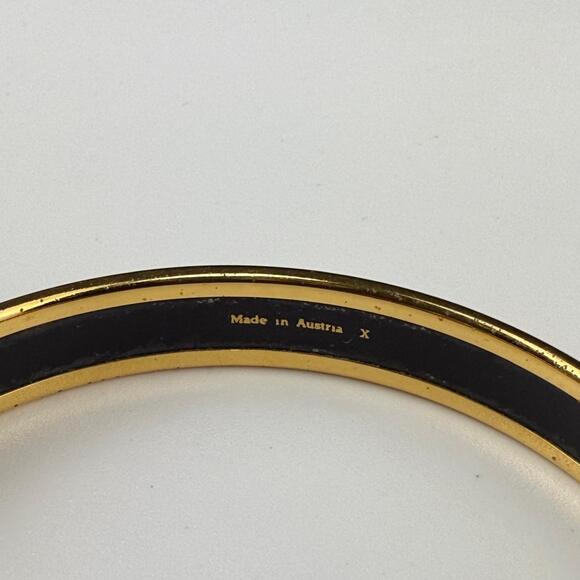 💎✨ Authentic Hermes Plated Narrow Bangle Bracelet Blue 7 3/4" - Picture 4 of 4